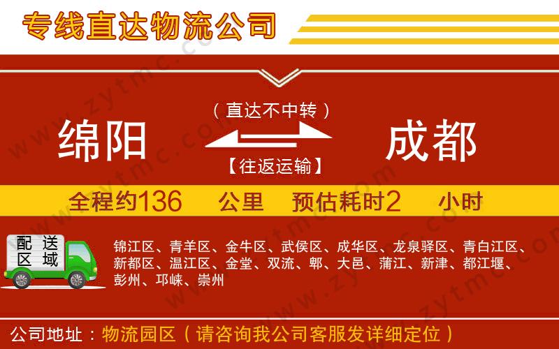 綿陽(yáng)到成都物流公司