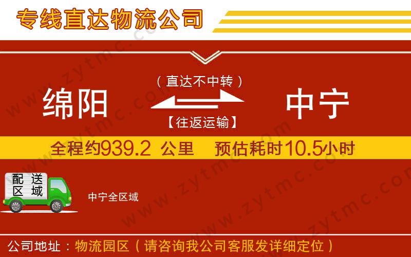 綿陽(yáng)到中寧物流公司